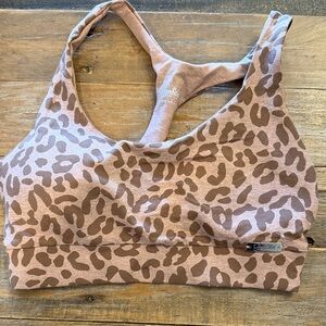 Bombshell Sportswear Tan Leopard Sports Bra